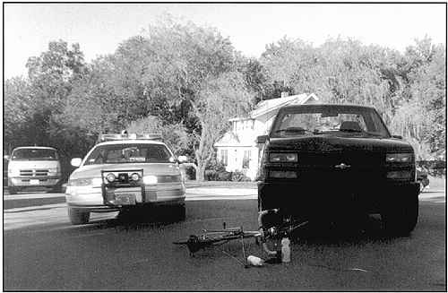 police photo establishing angle of truck