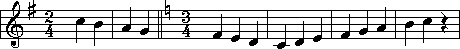 First 2 measures 2/4, key of G; remaining measures 3/4, key of C (1.2 KB GIF)