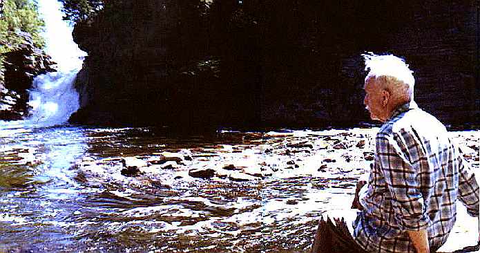 Alex Stewart at High Falls, 1958 (54 kB JPEG)