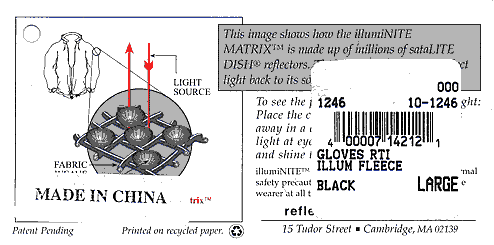 Obscured warning on product tag